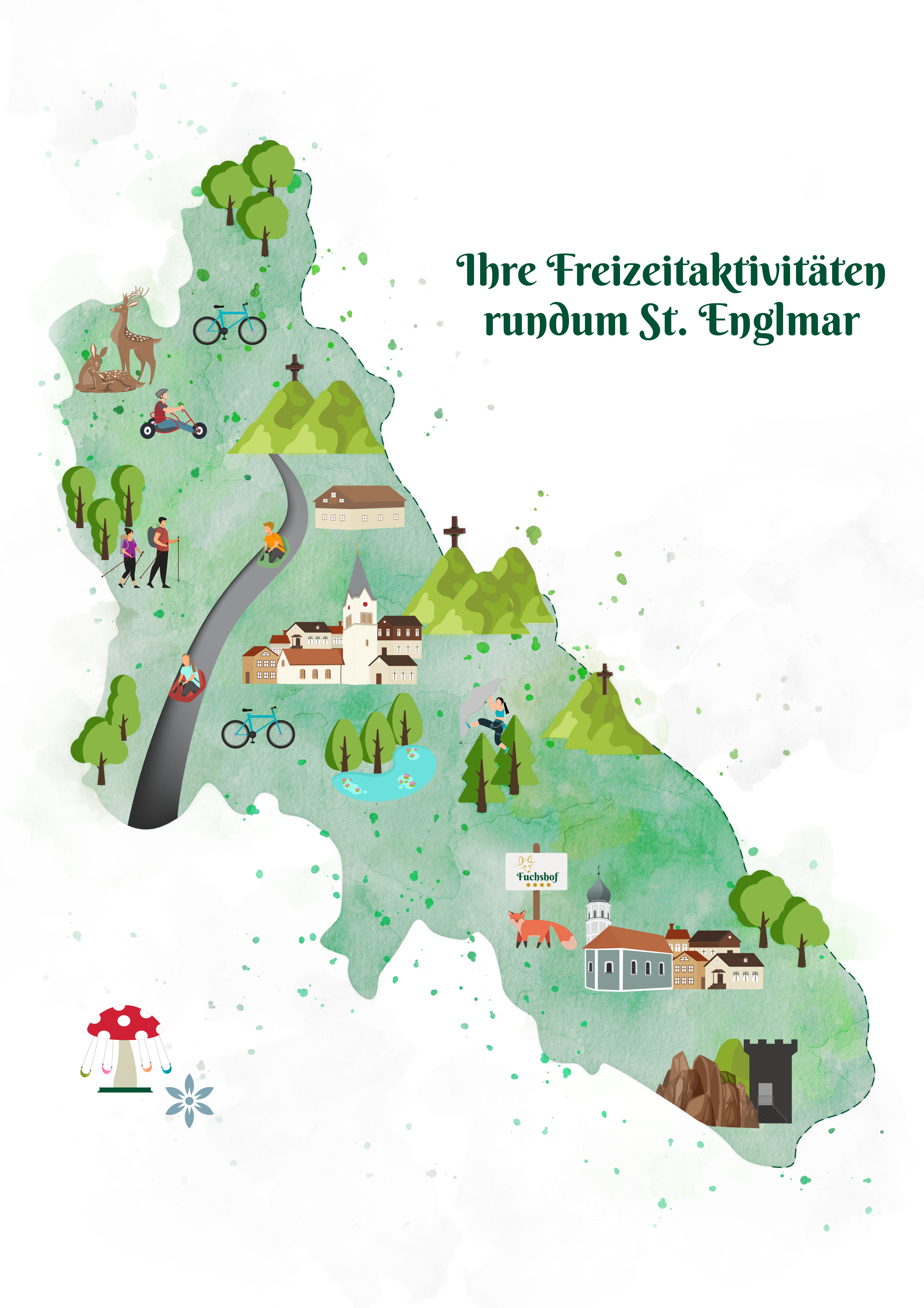 Landkarte Sommeraktivitäten